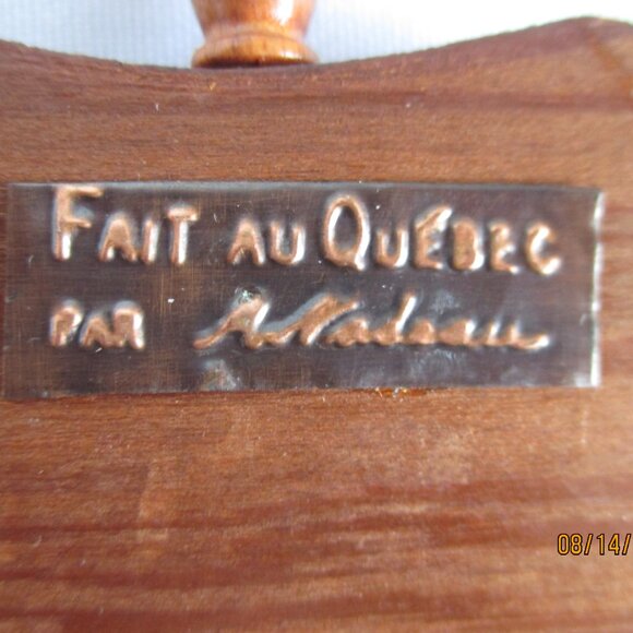 Vintage Fait Au A Nadeau Copper Plaque/Maple time-#17 - Picture 3 of 3